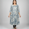 Floral Print fit & Flare Kurti Cotton Blend