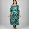 Floral Print fit & Flare Kurti Cotton Blend