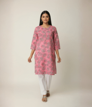 Women Floral Printed kurti Cotton Blend
