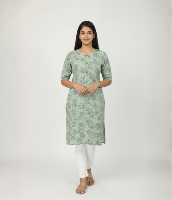 Women Floral Printed kurti Cotton Blend