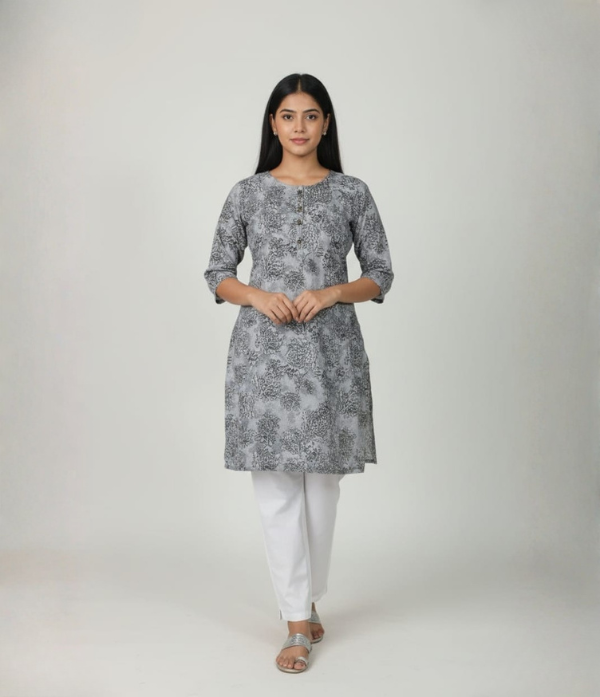 Women Floral Printed kurti Cotton Blend