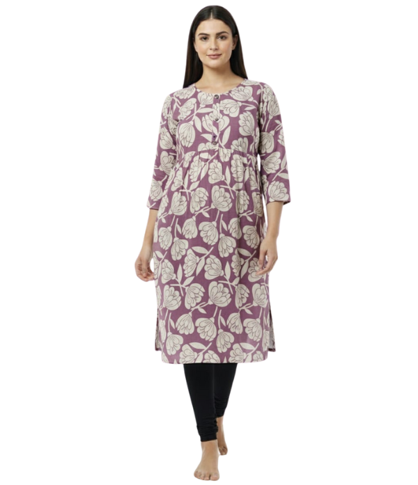 Floral Printed Cotton Blend Kurti