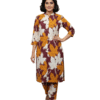 Pure Cotton Co-rd Set Chinese Collar Kurthi With Bottom