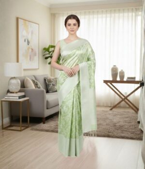 Banarasi Brocade Flower Print Saree