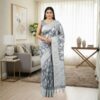 Banarasi Brocade Flower Print Saree