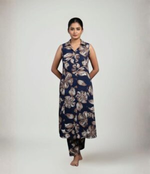 Rayon Co-Rd Set Collar Neck Kurthi With Bottom