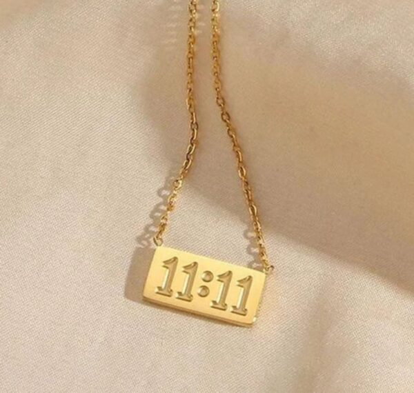 Gold-Plated Anti Tarnish 11:11 Angel Make a Wish Stainless Steel Pendant