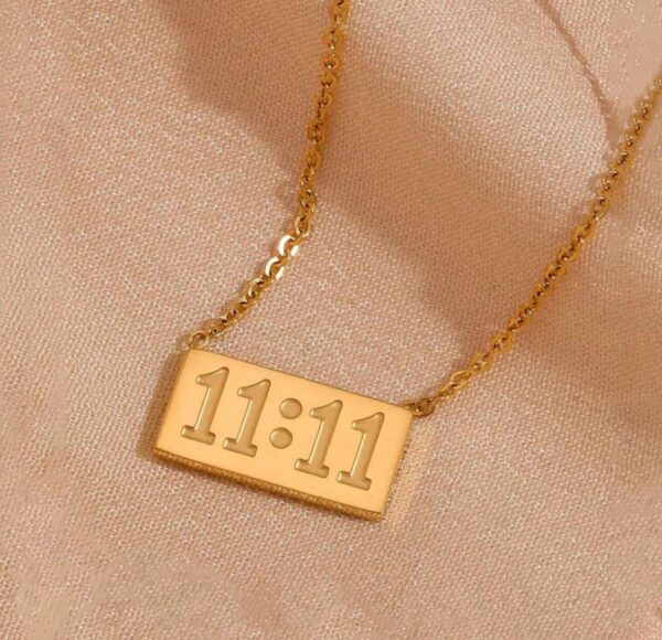 Gold-Plated Anti Tarnish 11:11 Angel Make a Wish Stainless Steel Pendant