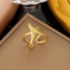 Gold Plated Anti Tarnish Stainless Steel Star Themed Contemporary Ring