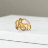 Gold Plated Anti Tarnish Stainless Steel Irregular Contemporary Ring