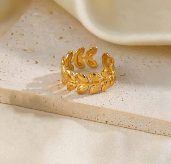 Gold Plated Anti Tarnish Stainless Steel Contemporary Adjustable Finger Ring