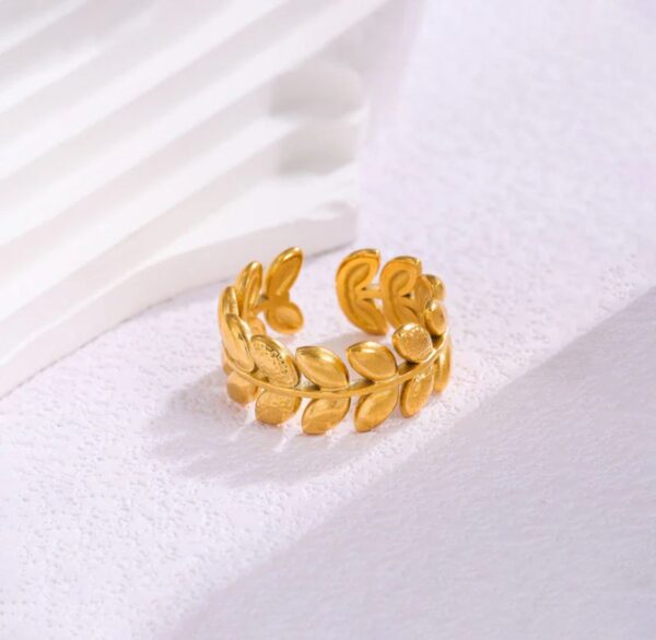 Gold Plated Anti Tarnish Stainless Steel Contemporary Adjustable Finger Ring