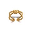 Gold Plated Anti Tarnish Stainless Steel Contemporary Adjustable Finger Ring
