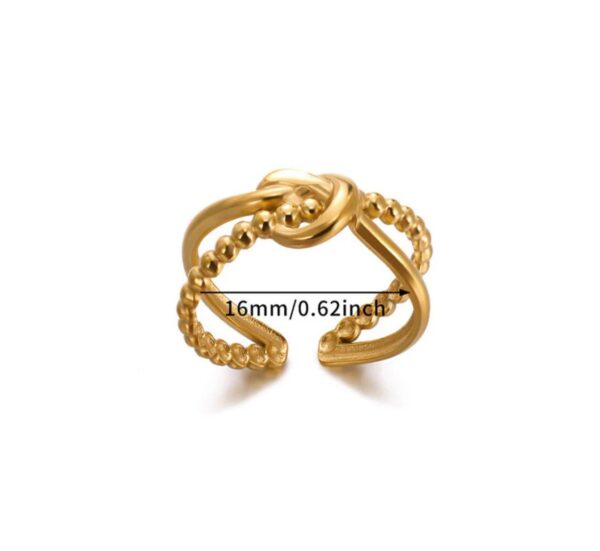 Gold Plated Anti Tarnish Stainless Steel Contemporary Adjustable Finger Ring