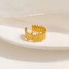 Gold Plated Anti Tarnish Stainless Steel Contemporary Adjustable Finger Ring