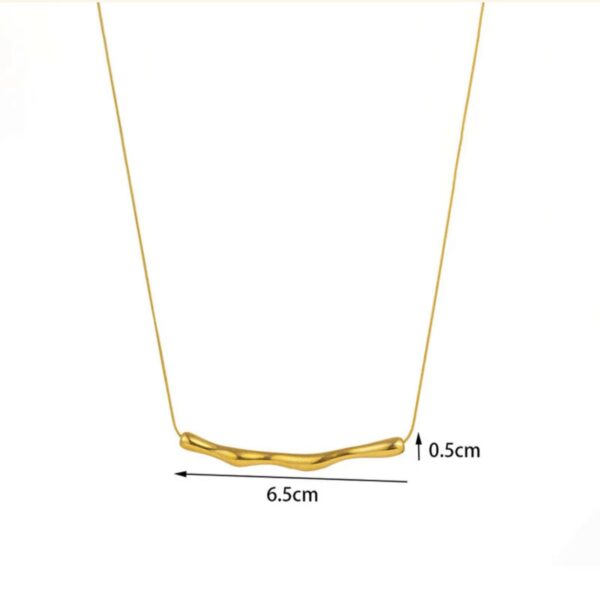 Gold plated stainless steel anti tarnish arc chain necklace for women