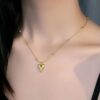 Gold plated stainless steel anti tarnish heart themed pendant