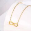 Gold plated anti tarnish stainless steel infinity themed contemporary pendant for women