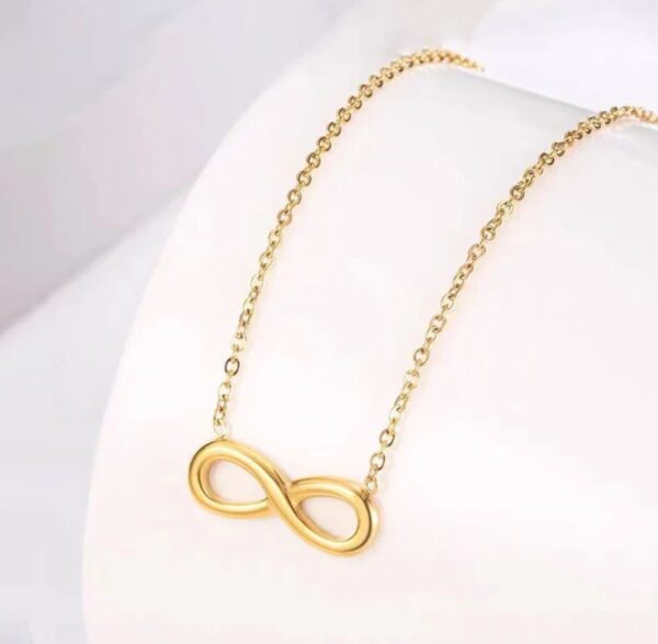 Gold plated anti tarnish stainless steel infinity themed contemporary pendant for women