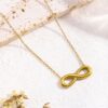Gold plated anti tarnish stainless steel infinity themed contemporary pendant for women