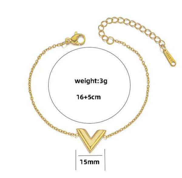 Gold plated stainless steel anti tarnish  v - shaped wraparound bracelet for women