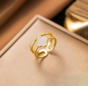 WhatsApp Image 2025-11-27 at 02.40.59 (1) Gold plated anti tarnish stainless steel clover themed adjustable finger ring