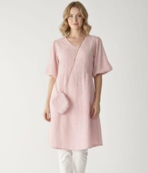 WhatsApp Image 2025-12-27 at 13.08.56 English Factory Smocked Textured Puff Sleeve Midi Dress With bag