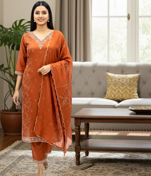 Malchanderi  beads , hand and thread work Churidar sett