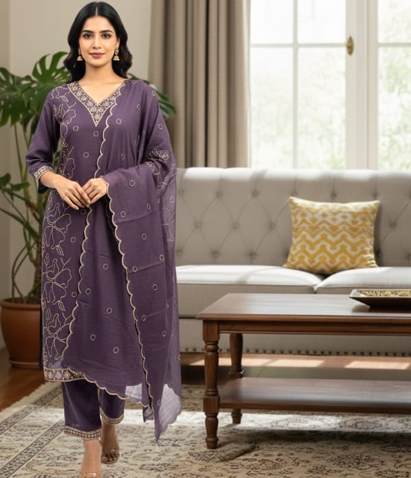 Malchanderi  beads , hand and thread work Churidar sett