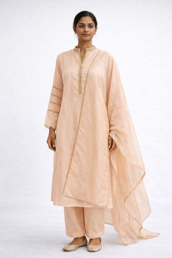 Uppada silk beads work Churidar sett