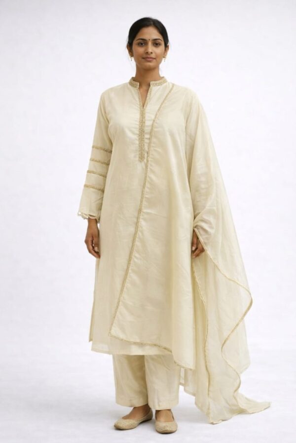 Uppada silk beads work Churidar sett