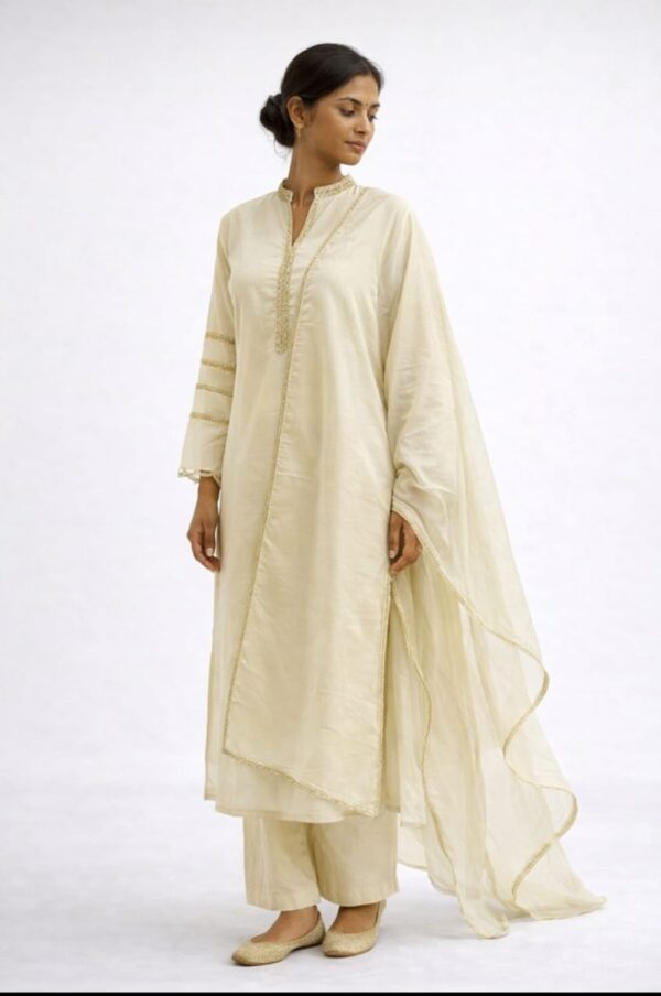 Uppada silk beads work Churidar sett