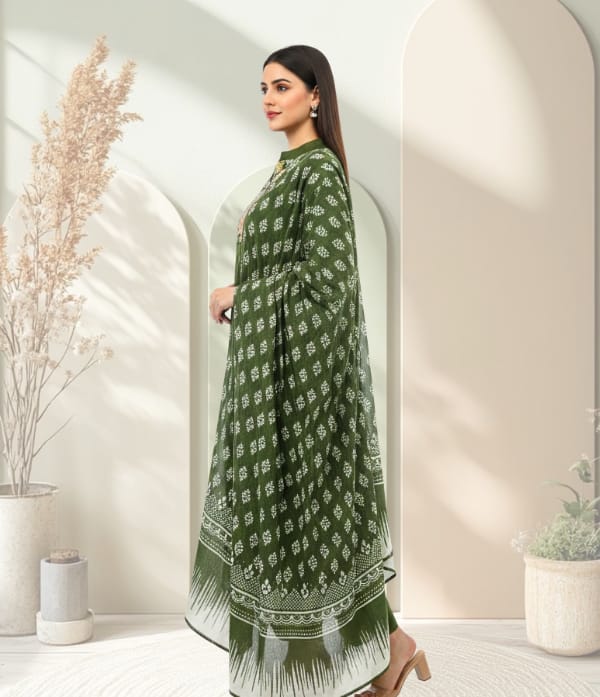 Cotton thread work Churidar sett